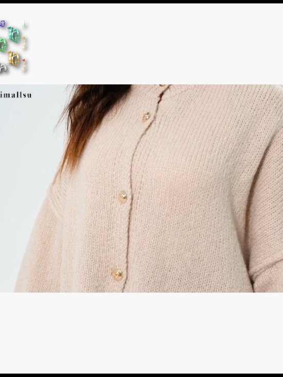 Oversized Cardigan Chunky Knit Long Lantern Sleeve Button Down Loose Fall - Picture 7 of 7